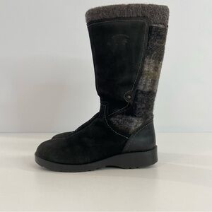 Saute Mouton long Winter boots Stylish Florence 39 Black and Gray Women's Boots
